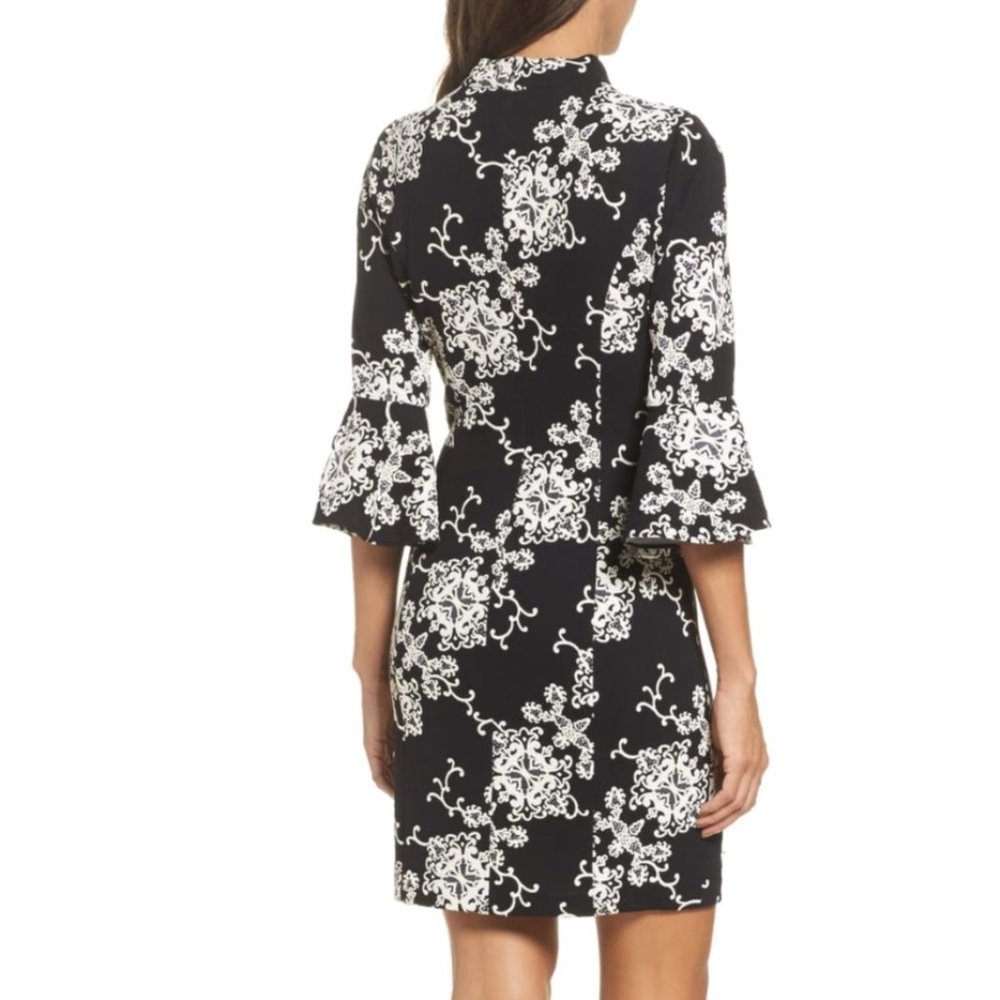 Adrianna Papell Flare Sleeve Sheath Dress - Picture 2 of 8